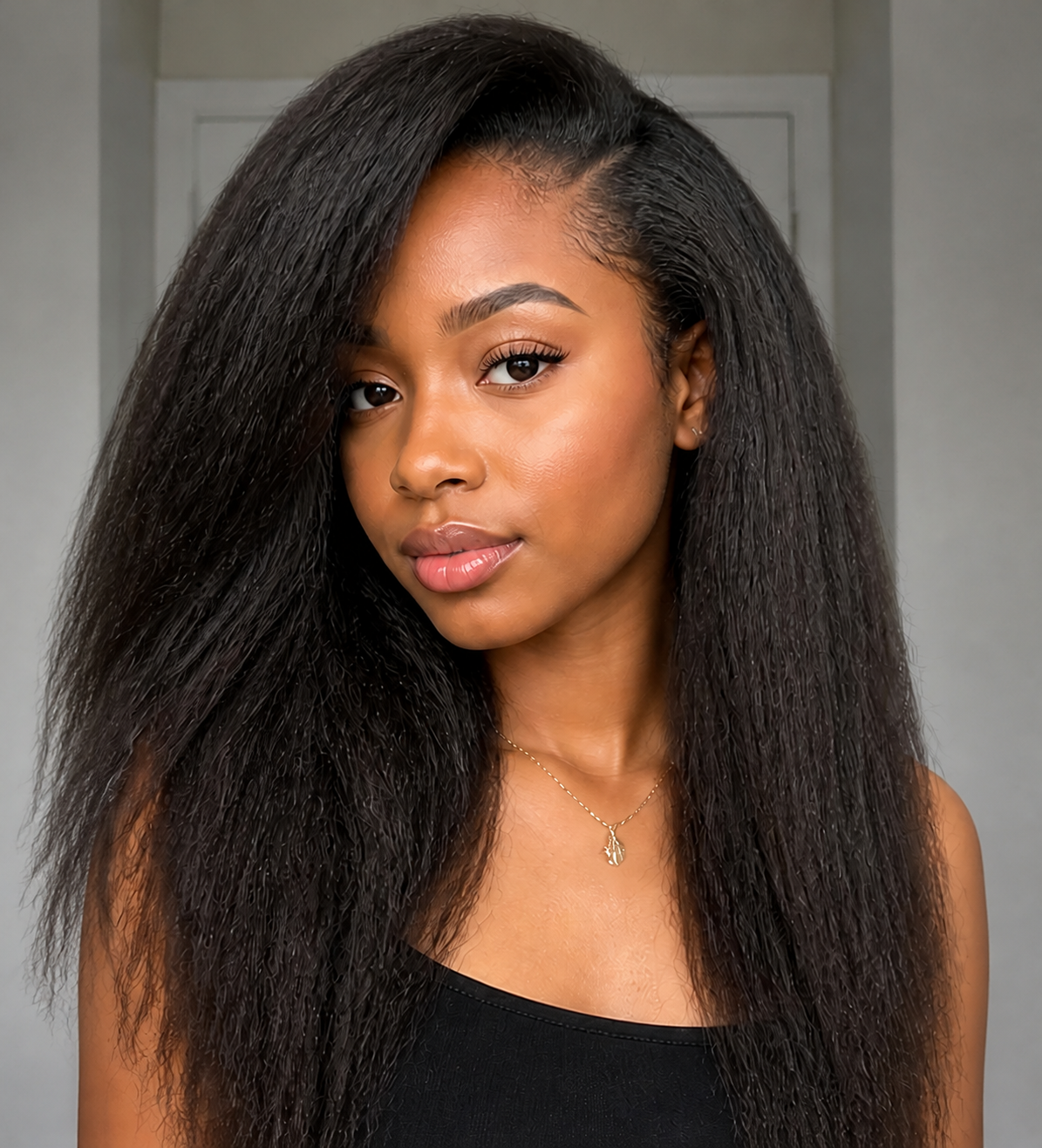 Kinky Straight Half Wig